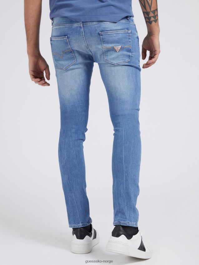 Guess blå super skinny fit denimbukse ny trend blå menn F0LJ80751