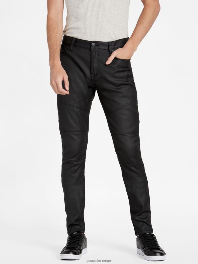 Guess cooper belagt moto jeans ecru tint vask ecru tint vask menn F0LJ808098