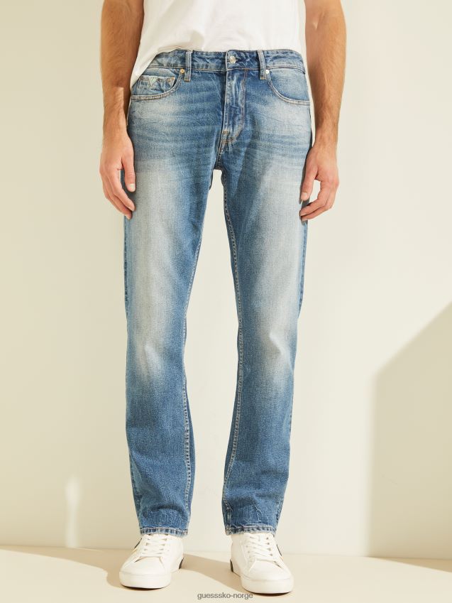 Guess everett vask vanlige rette falmede jeans everett vask menn F0LJ8010583