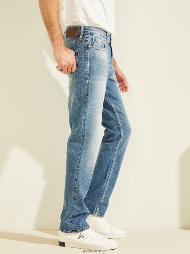 Guess everett vask vanlige rette falmede jeans everett vask menn F0LJ8010583