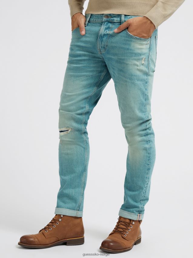 Guess grønn denimbukse i slim fit grønn menn F0LJ80638