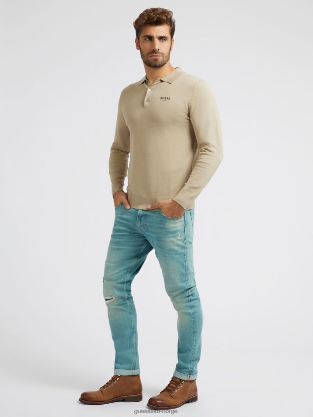 Guess grønn denimbukse i slim fit grønn menn F0LJ80638