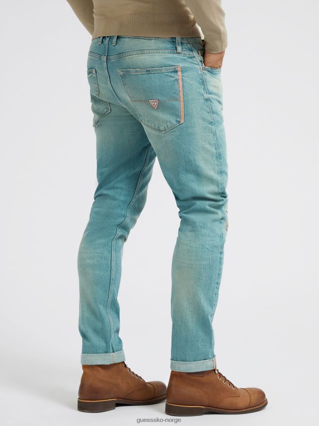 Guess grønn denimbukse i slim fit grønn menn F0LJ80638