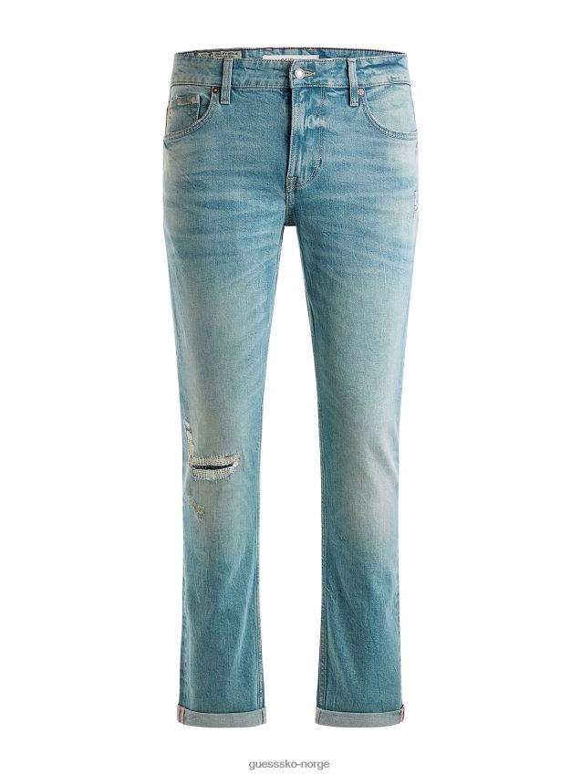 Guess grønn denimbukse i slim fit grønn menn F0LJ80638