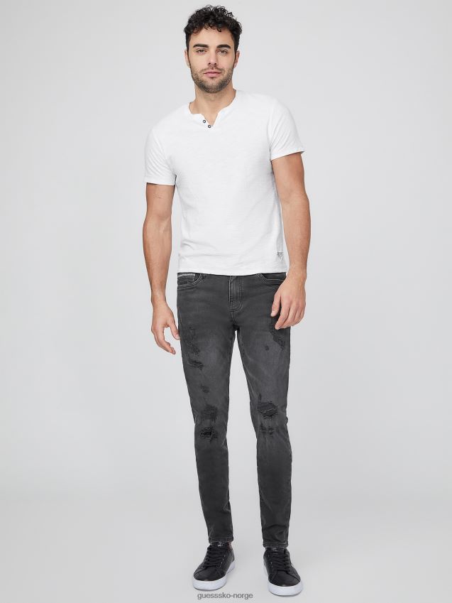 Guess jonah moderne skinny jeans svart ødelegge svart ødelegge menn F0LJ808271