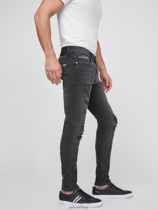 Guess jonah moderne skinny jeans svart ødelegge svart ødelegge menn F0LJ808271