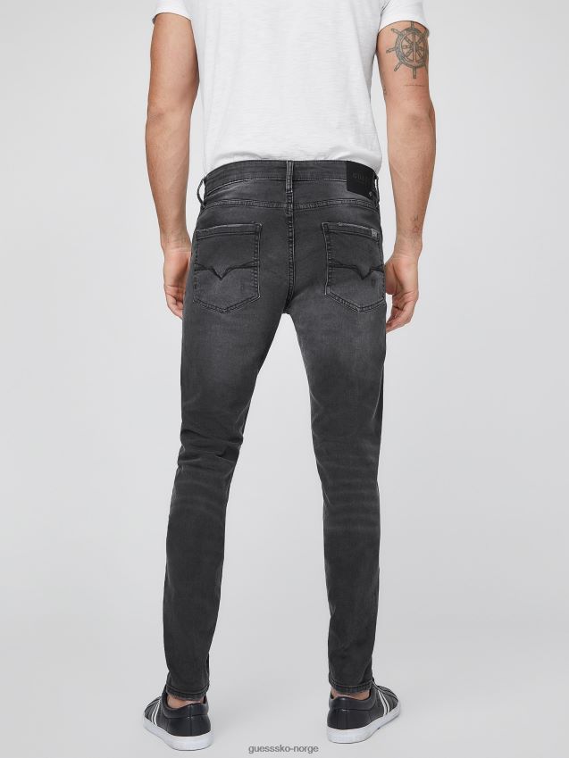 Guess jonah moderne skinny jeans svart ødelegge svart ødelegge menn F0LJ808271