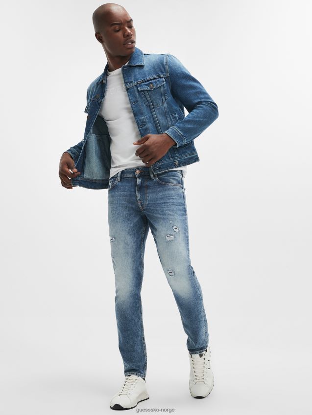 Guess jordet øko slim koniske jeans grunnfestet menn F0LJ8010631