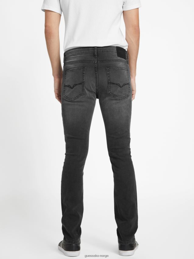 Guess øko liam skinny jeans svart ødelegge svart ødelegge menn F0LJ808101