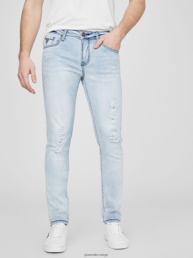 Guess light destroy vask sammy superstretch skinny jeans lett ødelegge vask menn F0LJ807853