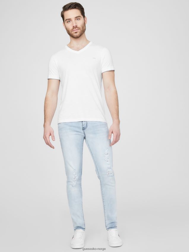 Guess light destroy vask sammy superstretch skinny jeans lett ødelegge vask menn F0LJ807853