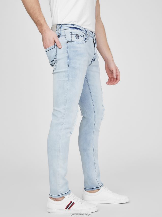 Guess light destroy vask sammy superstretch skinny jeans lett ødelegge vask menn F0LJ807853
