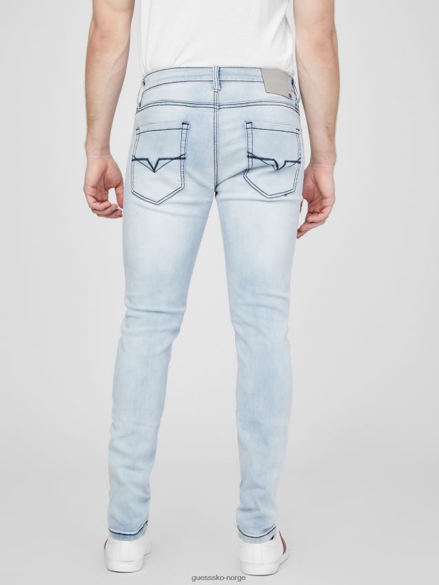 Guess light destroy vask sammy superstretch skinny jeans lett ødelegge vask menn F0LJ807853