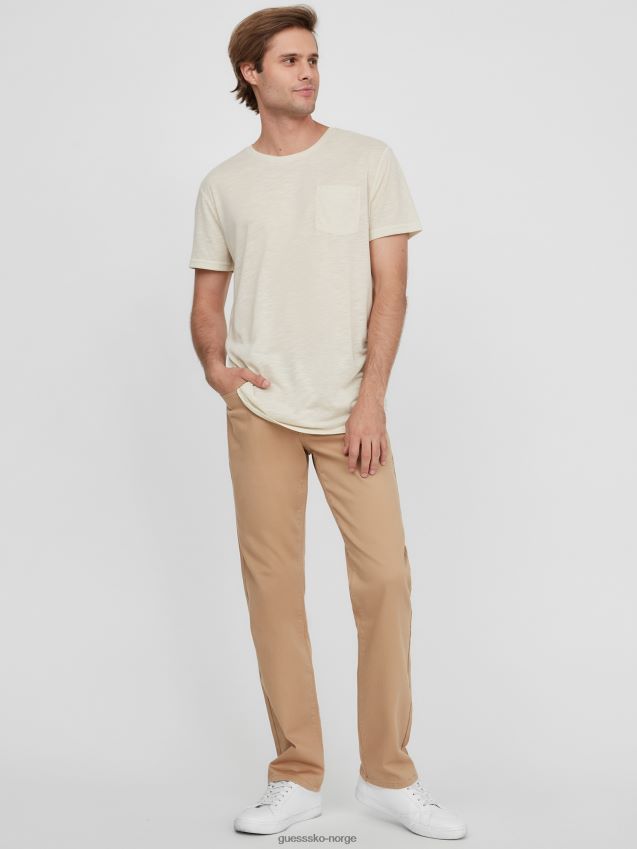 Guess lucky beige delmar slim straight jeans heldig beige menn F0LJ808288