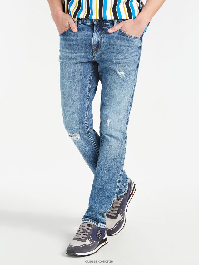 Guess lyseblå denimbukse i slim fit lyse blå menn F0LJ801137