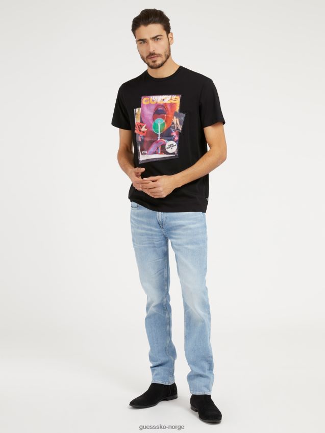 Guess lyseblå denimbukse i slim fit lyse blå menn F0LJ80616