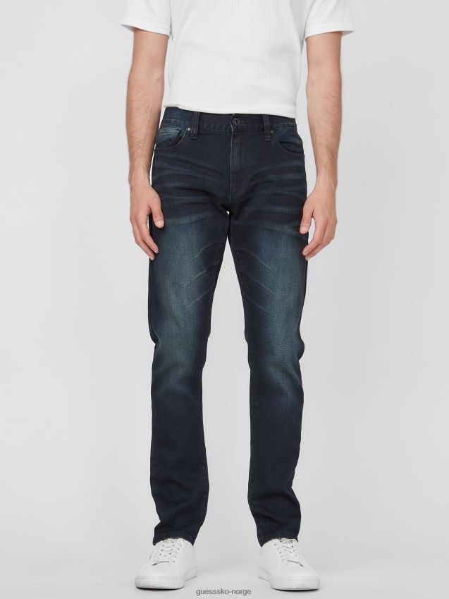 Guess naturlig mørk vask delmar slim straight jeans naturlig mørk vask menn F0LJ807949