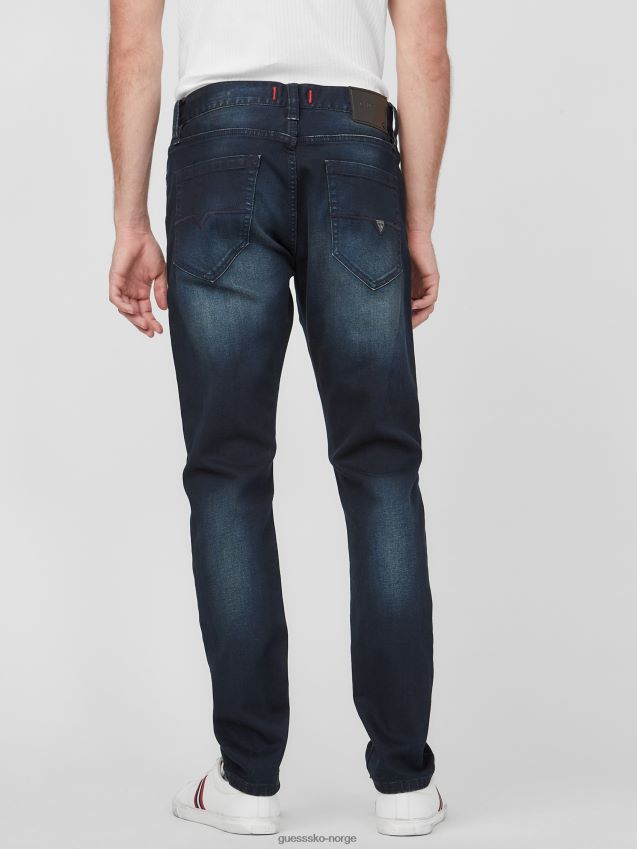 Guess naturlig mørk vask delmar slim straight jeans naturlig mørk vask menn F0LJ807949