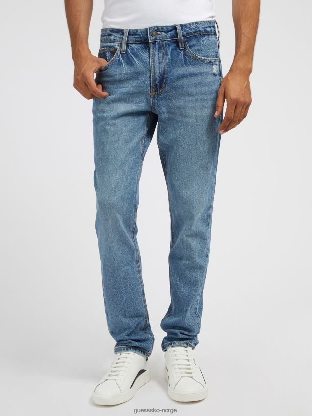 Guess ny blå slim fit denimbukse blå menn F0LJ80344