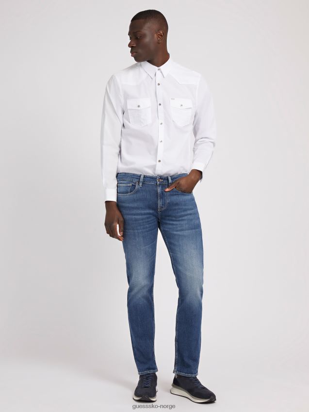 Guess ny blå slim fit denimbukse-trend blå menn F0LJ80659