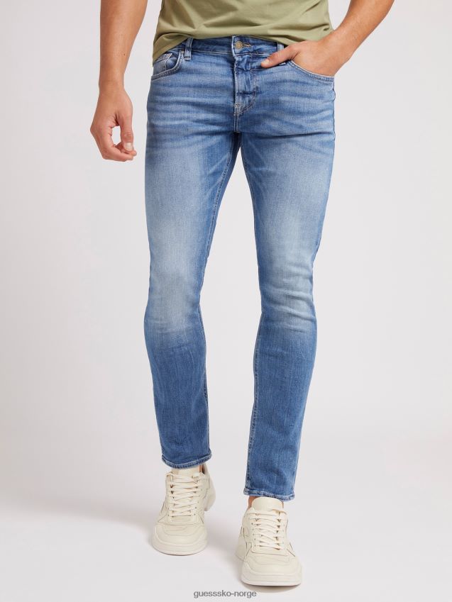 Guess ny skinny fit denimbukse blå blå menn F0LJ80699