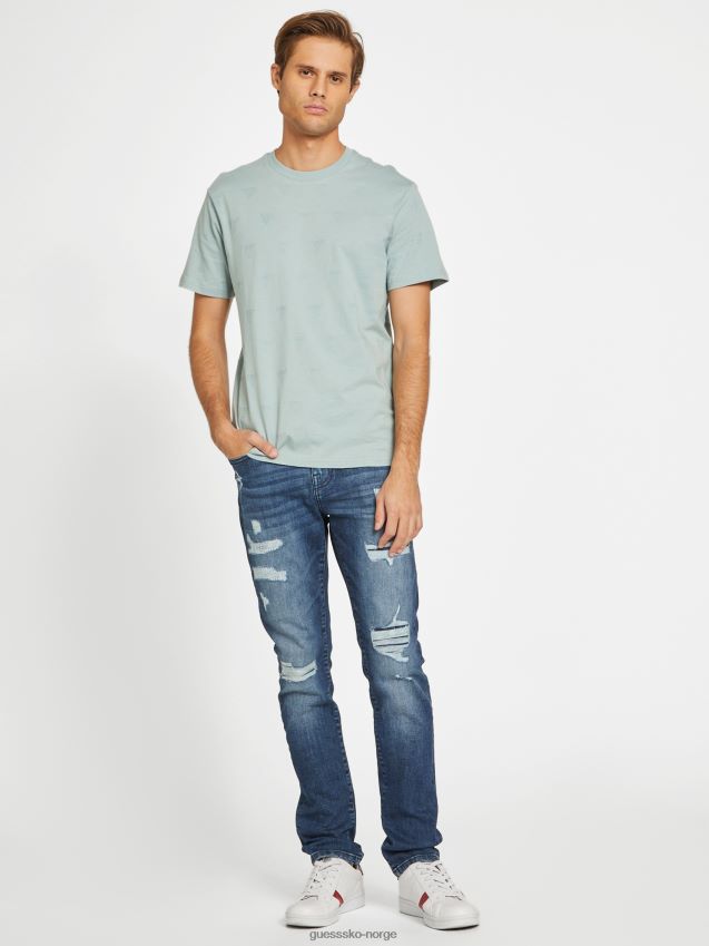 Guess peter destroyed straight jeans dark destroy vask mørk ødelegge vask menn F0LJ807969