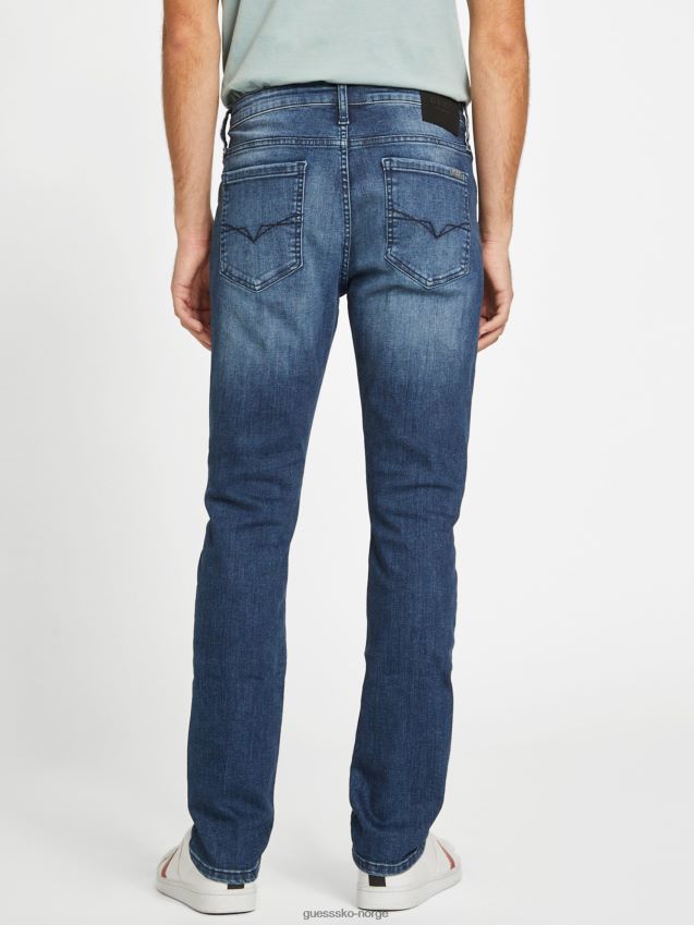 Guess peter destroyed straight jeans dark destroy vask mørk ødelegge vask menn F0LJ807969