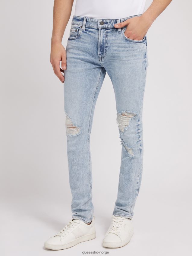Guess skinny fit denim bukse slitasje lyseblå lyse blå menn F0LJ80154