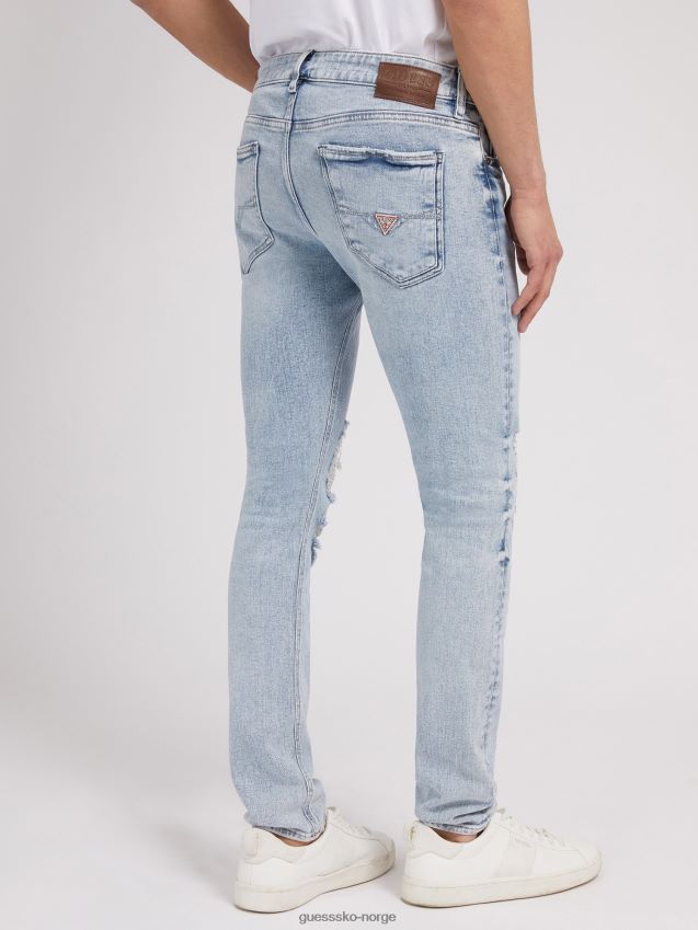 Guess skinny fit denim bukse slitasje lyseblå lyse blå menn F0LJ80154