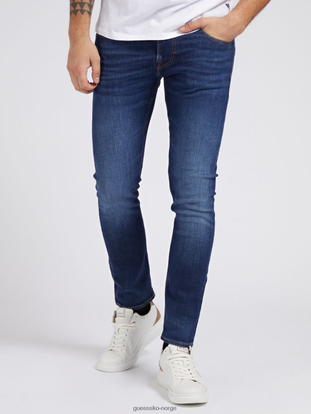 Guess skinny fit denim trendbukse blå blå menn F0LJ801013