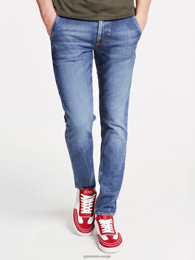 Guess skinny trend fit denim bukse blå ny blå menn F0LJ801562