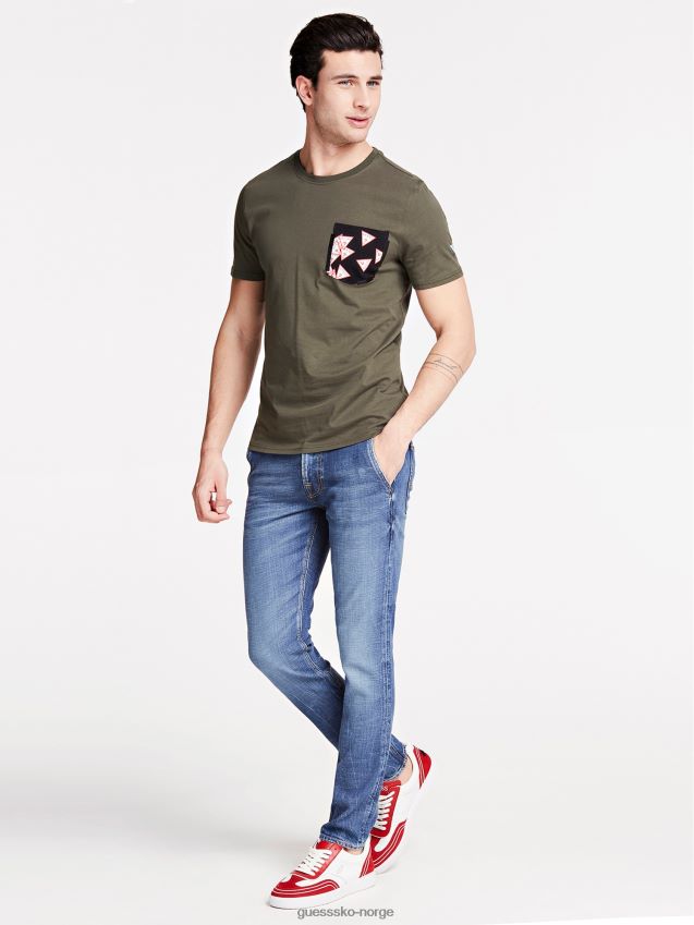 Guess skinny trend fit denim bukse blå ny blå menn F0LJ801562