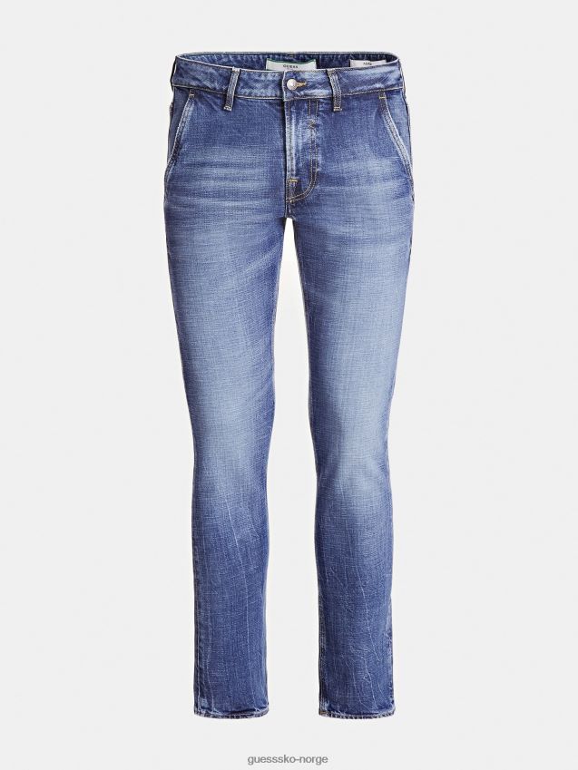 Guess skinny trend fit denim bukse blå ny blå menn F0LJ801562