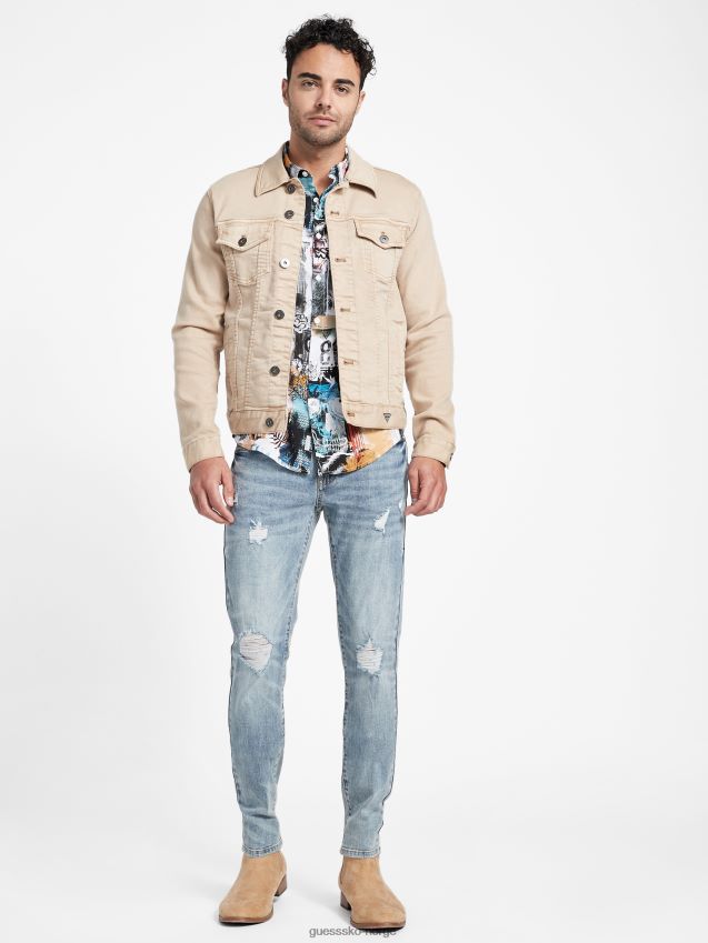 Guess skotsk skinny jeans ny lett vask ny lett vask menn F0LJ807924