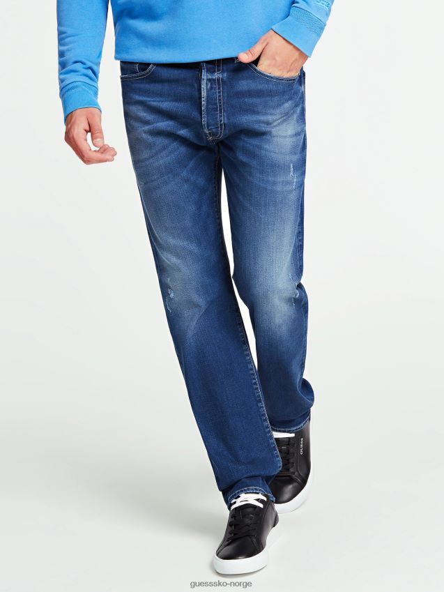 Guess slim fit denim bukse blå ny trend blå menn F0LJ801330