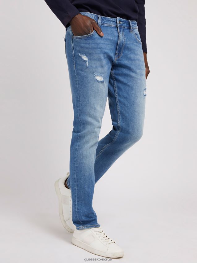 Guess slim fit denimbukse ny trend blå menn F0LJ80185