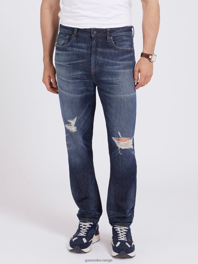 Guess slim fit denimbukse slitasje blå blå menn F0LJ80255