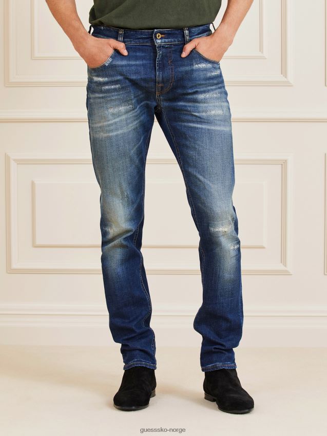 Guess super skinny fit denim bukse blå blå menn F0LJ80189