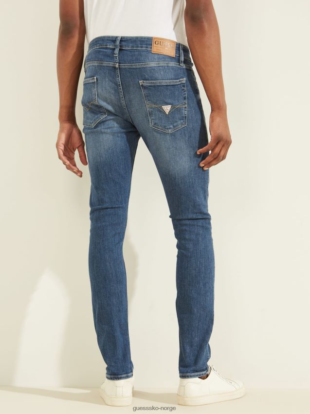 Guess super skinny fit denim bukse blå ny trend blå menn F0LJ80581