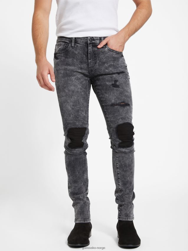Guess svart ødelegge øko samuel moto skinny jeans svart ødelegge menn F0LJ808069