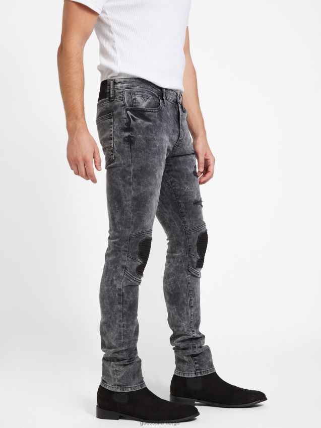 Guess svart ødelegge øko samuel moto skinny jeans svart ødelegge menn F0LJ808069
