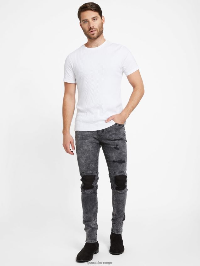 Guess svart ødelegge øko samuel moto skinny jeans svart ødelegge menn F0LJ808069