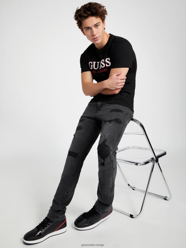 Guess svart ødelegge peter ødelagt rette jeans svart ødelegge menn F0LJ807863