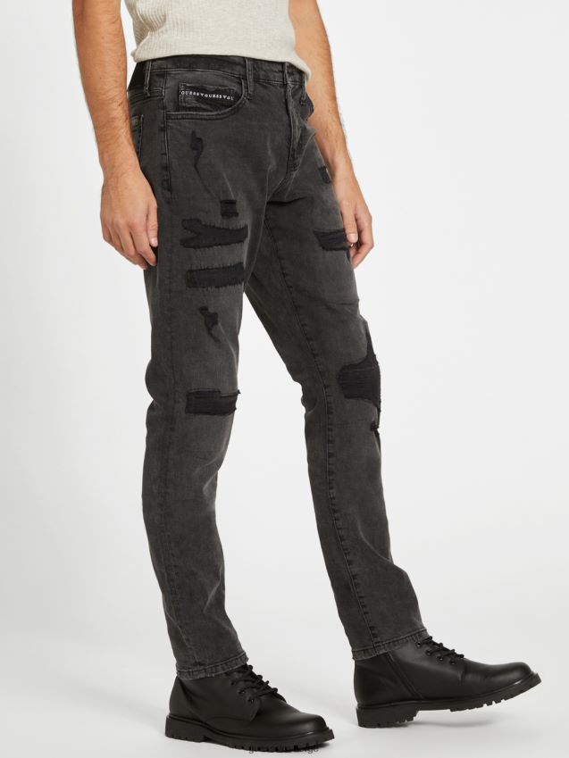 Guess svart ødelegge peter ødelagt rette jeans svart ødelegge menn F0LJ807863