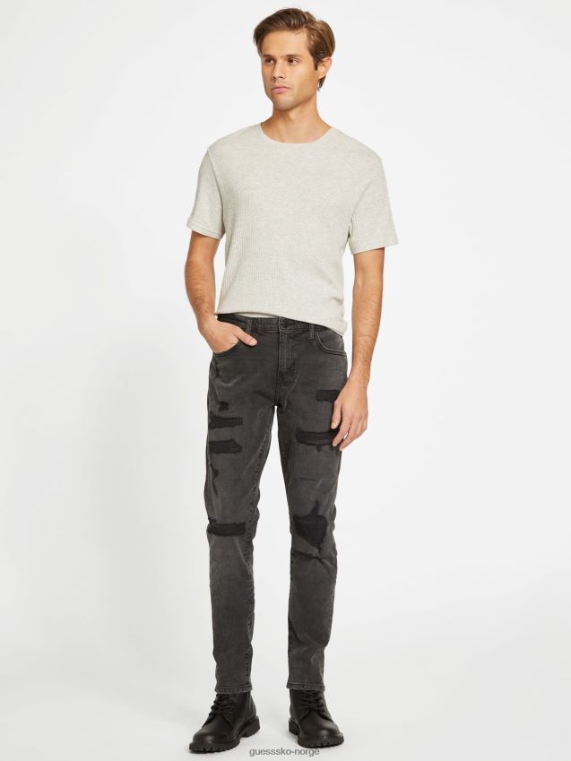 Guess svart ødelegge peter ødelagt rette jeans svart ødelegge menn F0LJ807863