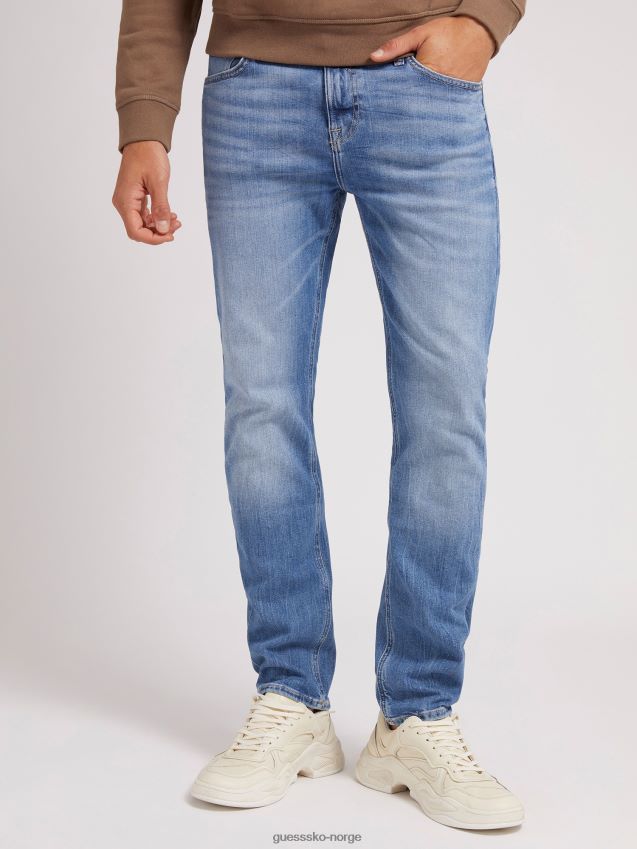 Guess trendblå denimbukse med slim fit blå menn F0LJ801024