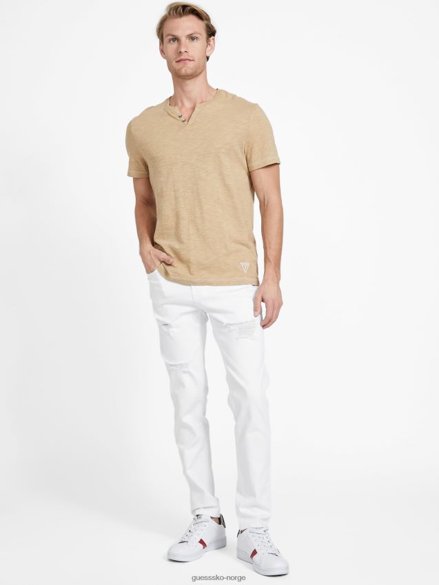 Guess white wash destory avalon distressed moderne skinny jeans white wash destory menn F0LJ807835