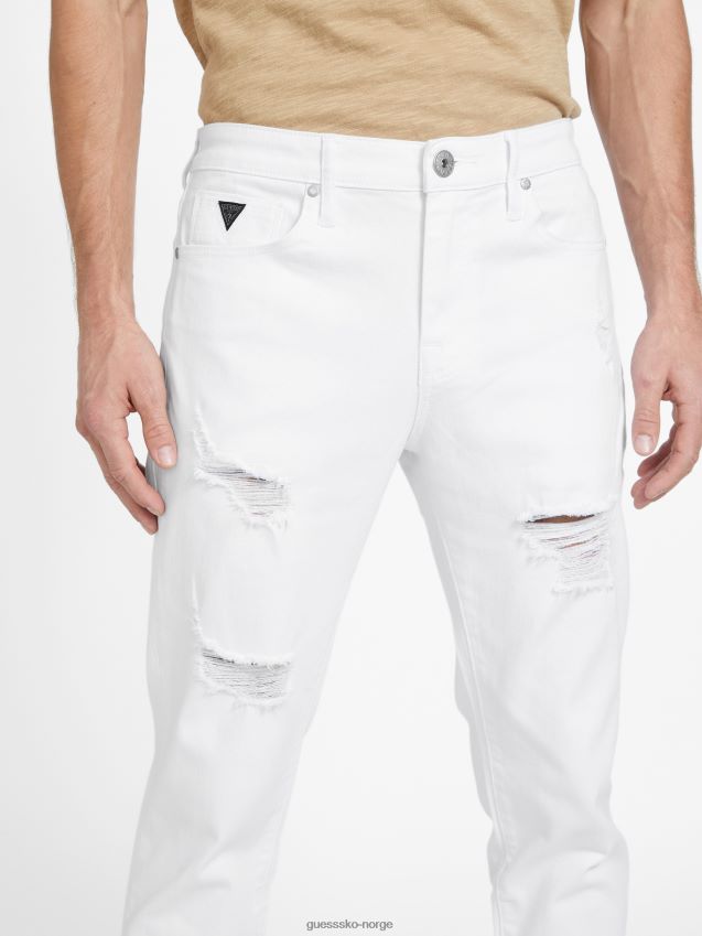 Guess white wash destory avalon distressed moderne skinny jeans white wash destory menn F0LJ807835