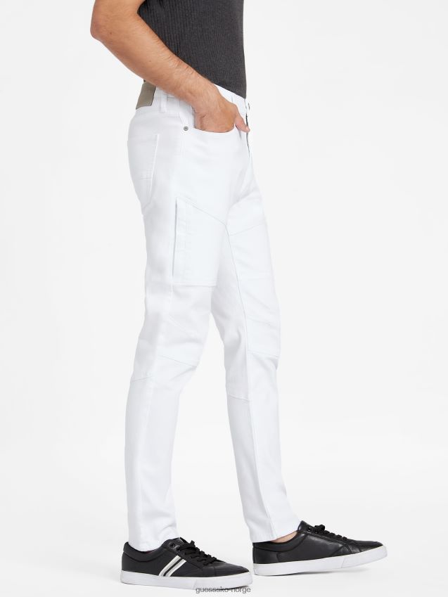 Guess white wash destory cooper moto jeans white wash destory menn F0LJ808294