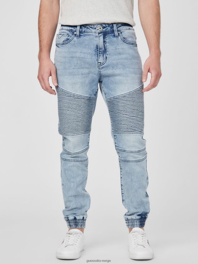 Guess acid wash remi moto jean joggebukse syrevask menn F0LJ808094